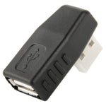 Adaptateur USB 2.0 AM vers AF avec angle de 90 degrés, support fonction OTG, angle à droite 90 degrés, angle à gauche 90 degrés