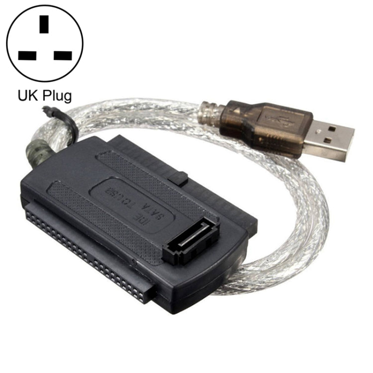 Câble USB 2.0 vers IDE & SATA, longueur du câble : environ 55 cm, USB 2.0 vers IDE & SATA (prise EU), USB 2.0 vers IDE & SATA (prise US), USB 2.0 vers IDE & SATA (prise UK)