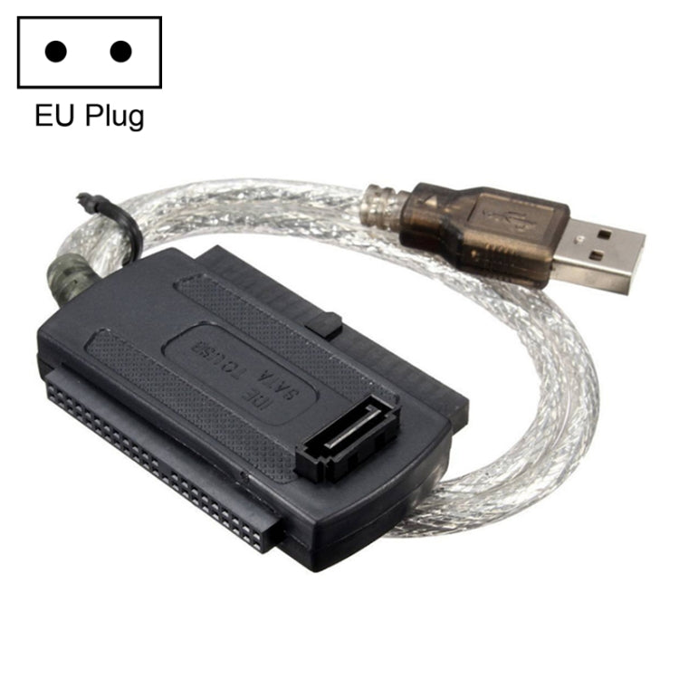 Câble USB 2.0 vers IDE & SATA, longueur du câble : environ 55 cm, USB 2.0 vers IDE & SATA (prise EU), USB 2.0 vers IDE & SATA (prise US), USB 2.0 vers IDE & SATA (prise UK)
