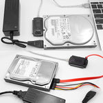 Câble USB 2.0 vers IDE & SATA, longueur du câble : environ 55 cm, USB 2.0 vers IDE & SATA (prise EU), USB 2.0 vers IDE & SATA (prise US), USB 2.0 vers IDE & SATA (prise UK)