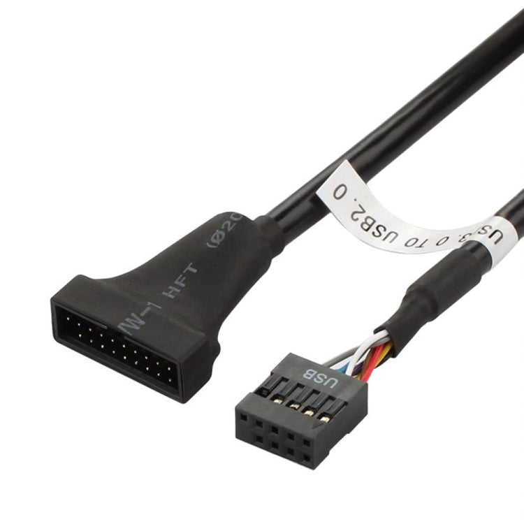 Câble adaptateur carte mère USB 2.0 9 broches femelle vers USB 3.0 19 broches mâle, longueur : 15 cm, 9 broches femelle vers 19 broches mâle