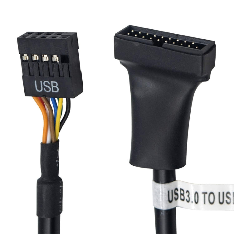 Câble adaptateur carte mère USB 2.0 9 broches femelle vers USB 3.0 19 broches mâle, longueur : 15 cm, 9 broches femelle vers 19 broches mâle