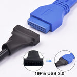 Câble adaptateur carte mère USB 2.0 9 broches femelle vers USB 3.0 19 broches mâle, longueur : 15 cm, 9 broches femelle vers 19 broches mâle