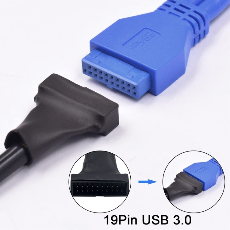 Câble adaptateur carte mère USB 2.0 9 broches femelle vers USB 3.0 19 broches mâle, longueur : 15 cm, 9 broches femelle vers 19 broches mâle