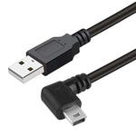 Câble adaptateur Mini USB mâle à USB 2.0 AM à angle de 90 degrés, longueur : 25 cm, Mini USB angle droit