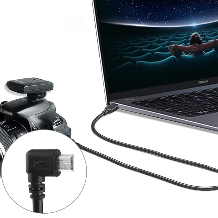 Câble adaptateur Mini USB mâle à USB 2.0 AM à angle de 90 degrés, longueur : 25 cm, Mini USB angle droit