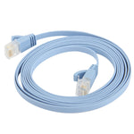 Câble réseau Ethernet LAN ultra-fin plat 2 m, CAT6, longueur : 2 m (bleu bébé)