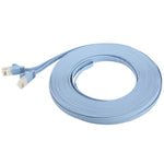 Câble réseau Ethernet LAN ultra-fin plat 15 m, CAT6, longueur : 15 m (bleu bébé)