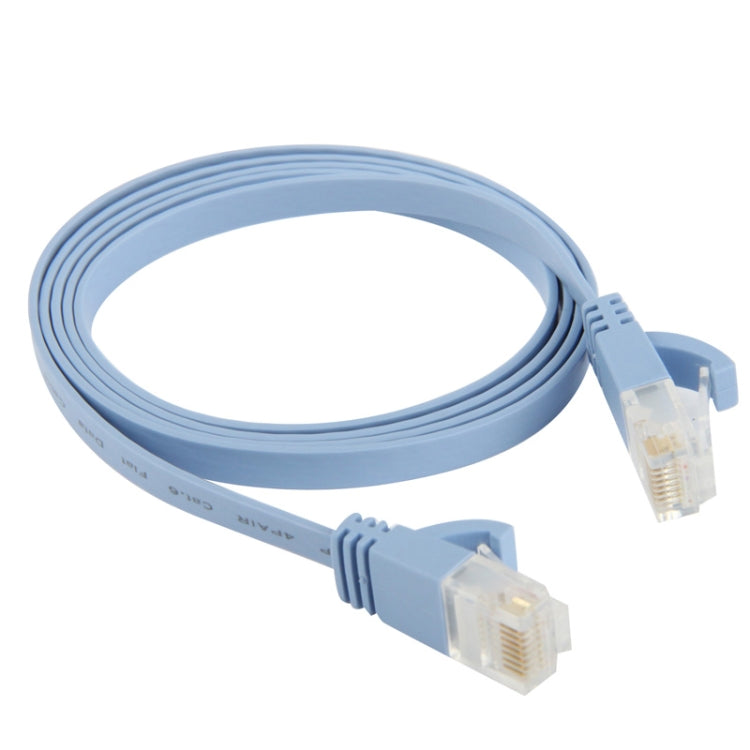 Câble réseau Ethernet LAN ultra-fin plat 1 m, CAT6, longueur : 1 m (bleu bébé)