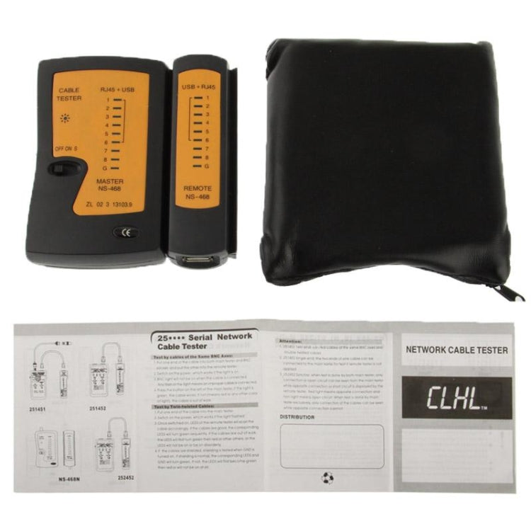 Testeur de câble réseau RJ45 et RJ11, RJ45/RJ11 noir
