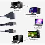 Câble adaptateur double USB 2.0 vers SATA pour disque dur 2,5 pouces SATA HDD / SSD, double USB 2.0 vers SATA
