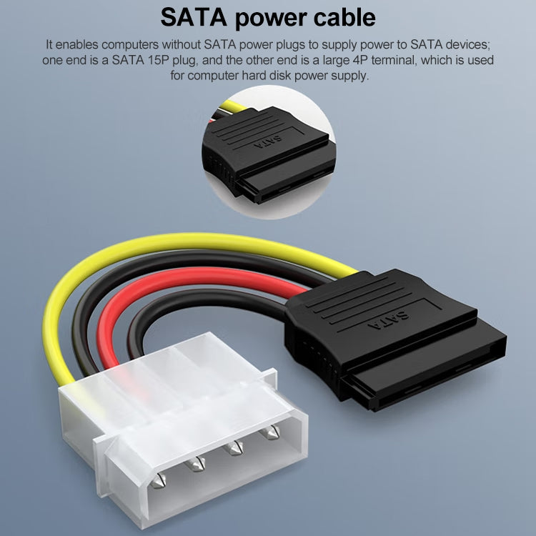 Adaptateur câble d'alimentation 4 broches IDE vers Serial ATA SATA (15 cm), matériau : Al+Mg, 4 broches IDE vers SATA