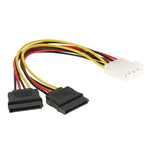 Câble adaptateur d'alimentation 2 x 15 broches vers 4 broches Serial SATA, longueur : 18 cm, matériau : aluminium + magnésium, matériau : cuivre