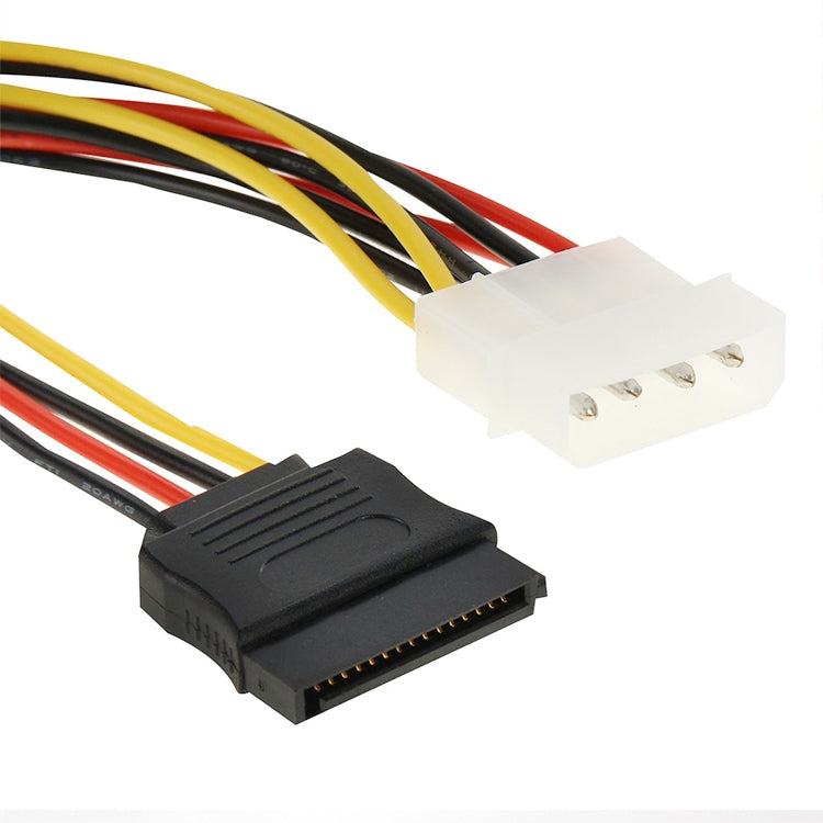 Câble adaptateur d'alimentation 2 x 15 broches vers 4 broches Serial SATA, longueur : 18 cm, matériau : aluminium + magnésium, matériau : cuivre