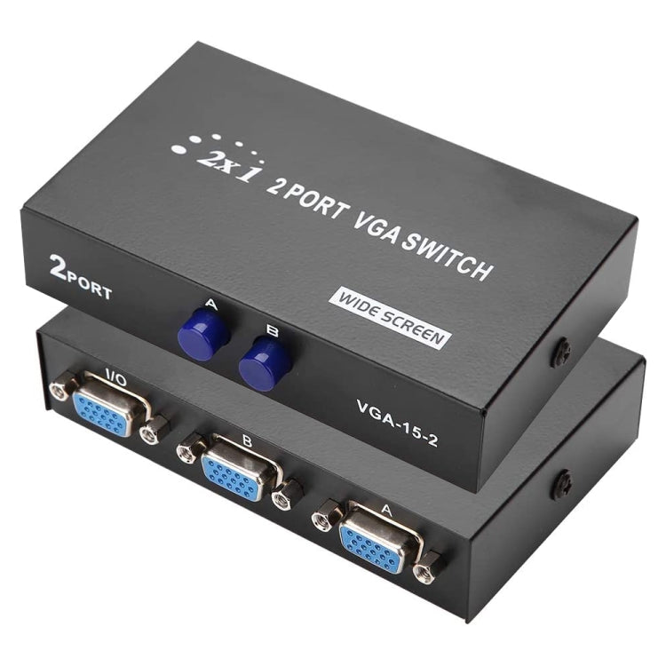 Boîtier de commutation VGA 2 ports, 2 entrées 1 sortie pour écran LCD PC TV - HD15 (FJ-15-2C)