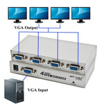Répartiteur VGA 4 ports 150MHz (1 entrée VGA, 4 sorties VGA), répartiteur 4 ports argenté