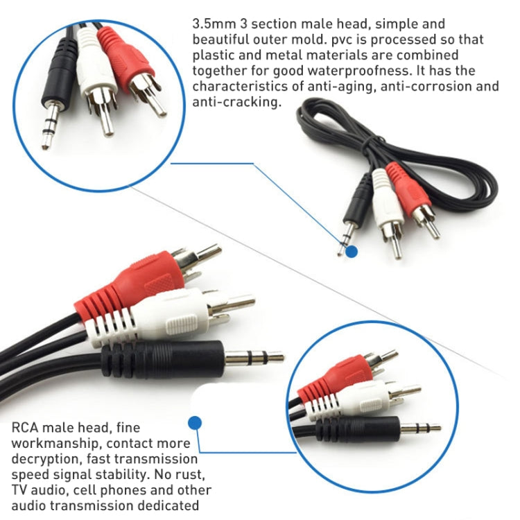 Câble audio jack 3,5 mm stéréo vers RCA mâle, longueur : environ 2,7m, longueur : 2,7m
