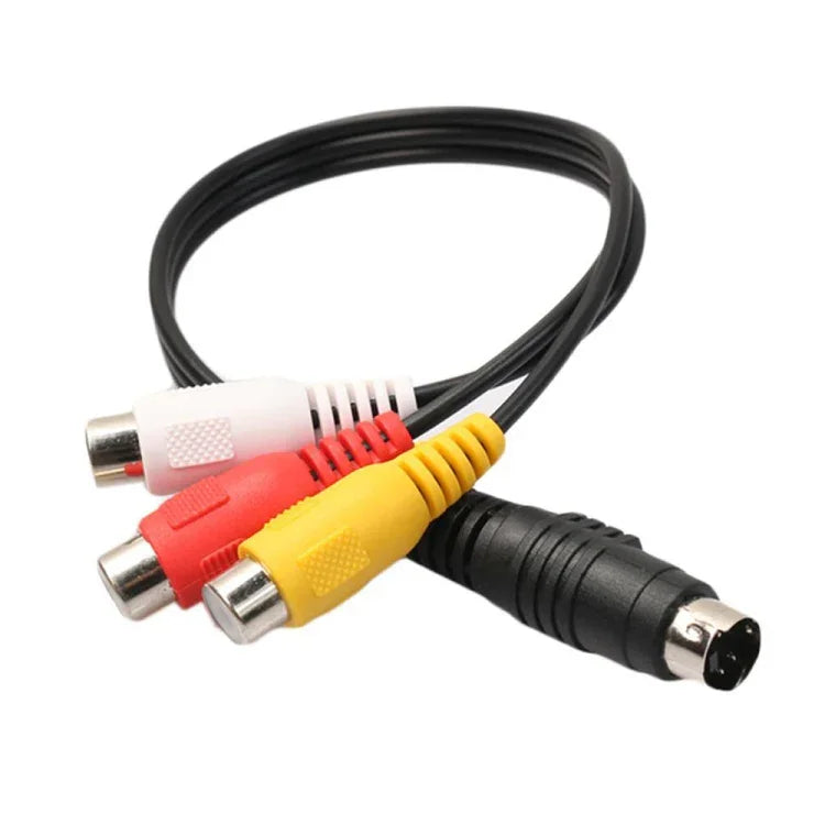 Câble Adaptateur Convertisseur S-Video TV 4 broches vers RCA AV Femelle, Longueur : 20 cm, S-Video vers AV 3 RCA Femelle