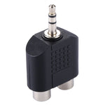 Adaptateur audio en Y RCA femelle vers jack mâle 3,5 mm, 2 RCA femelles vers 3,5 mm, 2 RCA (AV) femelles vers 3,5 mm