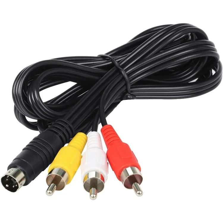 Adaptateur convertisseur de câble mâle S-Video 4 broches vers 3 RCA AV TV, longueur : 1,5 m, S-Video vers 3RCA mâle AV