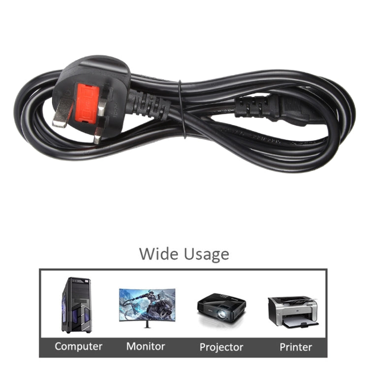 Cordon d'alimentation ordinateur PC prise UK grande 3 broches, longueur : 1,5 m, 1,5 m
