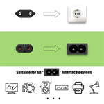 Cordon d'alimentation secteur pour ordinateur portable style EU 2 broches de haute qualité, longueur : 1,5 m, prise EU 2 broches, longueur : 1,5 m