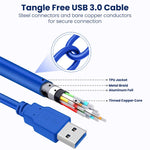 Câble d'extension USB 3.0 A mâle vers A mâle AM-AM, longueur : 3 m, longueur : 3 m