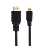 Câble Micro HDMI vers HDMI 19 broches 1,5 m, version 1.4, support 3D, HDMI mâle, support 3D, longueur : 1,5 m