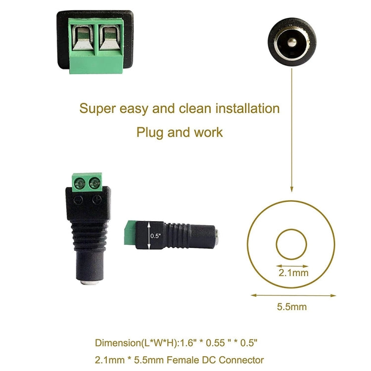 10 connecteurs jack femelle d'alimentation DC pour CCTV