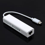 Adaptateur multifonction Type-C vers 3 x USB et RJ45, longueur : 13 cm, 3 ports USB + RJ45
