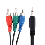 Câble vidéo composant RGB Jack 3,5 mm de 1,5 m, 3,5 mm vers 3 RCA, longueur : 1,5 m