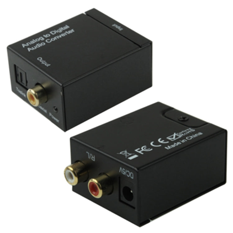 Convertisseur audio numérique optique coaxial Toslink vers analogique RCA (noir), Spdif+Coaxial vers 2 RCA