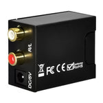 Convertisseur audio numérique optique coaxial Toslink vers analogique RCA (noir), Spdif+Coaxial vers 2 RCA