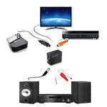 Convertisseur audio numérique optique coaxial Toslink vers analogique RCA (noir), Spdif+Coaxial vers 2 RCA