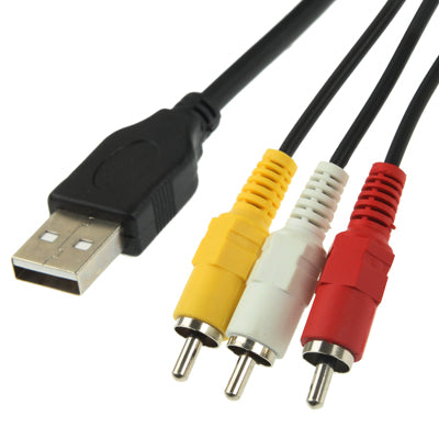Câble USB vers 3 RCA mâles, longueur : 1,5 m, USB vers 3 RCA, longueur : 1,5 m