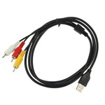 Câble USB vers 3 RCA mâles, longueur : 1,5 m, USB vers 3 RCA, longueur : 1,5 m