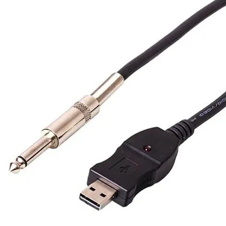 Câble adaptateur audio USB pour PC (guitare et basse) pour enregistrement, câble d'enregistrement pour guitare et basse.