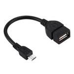 Adaptateur USB A femelle vers Micro USB 5 broches mâle 10 cm avec OTG