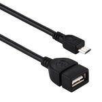 Adaptateur USB A femelle vers Micro USB 5 broches mâle 10 cm avec OTG
