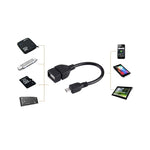 Adaptateur USB A femelle vers Micro USB 5 broches mâle 10 cm avec OTG