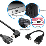 Câble adaptateur USB mini mâle à USB 2.0 AF avec fonction OTG à 90 degrés, longueur : 13 cm, USB mini angle droit, 13 cm