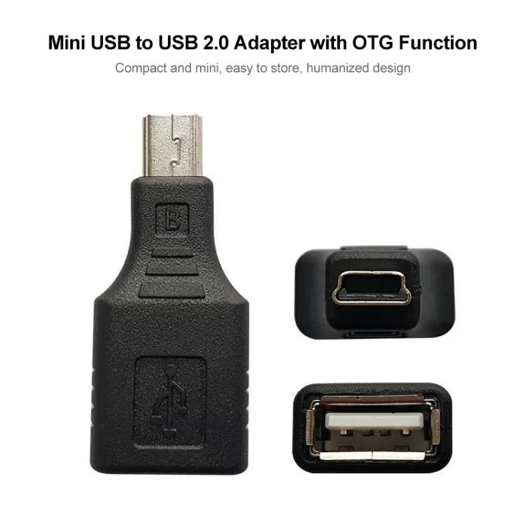 Adaptateur USB mini mâle vers USB 2.0 femelle avec fonction OTG, USB femelle