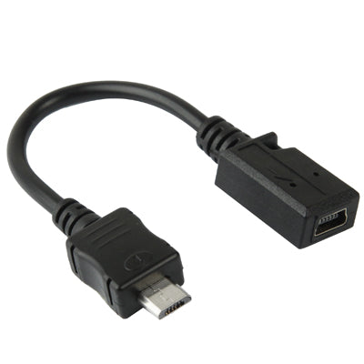 Adaptateur câble Mini USB femelle à Micro USB mâle, longueur : 13cm