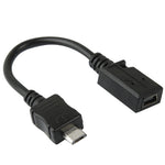 Adaptateur câble Mini USB femelle à Micro USB mâle, longueur : 13cm