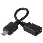 Adaptateur câble Mini USB femelle à Micro USB mâle, longueur : 13cm