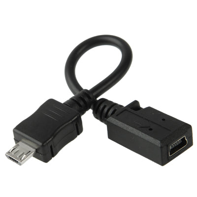 Adaptateur câble Mini USB femelle à Micro USB mâle, longueur : 13cm