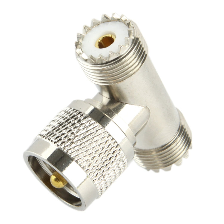 Adaptateur UHF mâle vers 2 x UHF femelle, UHF mâle