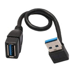 Câble d'extension USB 3.0 angle descendant 90 degrés mâle vers femelle, longueur : 15 cm, AM vers AF angle descendant, longueur : 15 cm