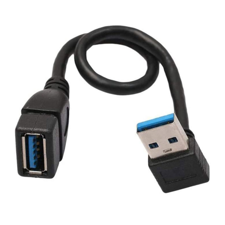 Câble d'extension USB 3.0 angle descendant 90 degrés mâle vers femelle, longueur : 15 cm, AM vers AF angle descendant, longueur : 15 cm