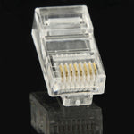 100 pièces / paquet Connecteur RJ45 prise modulaire, Or : 3u, Or : 3u